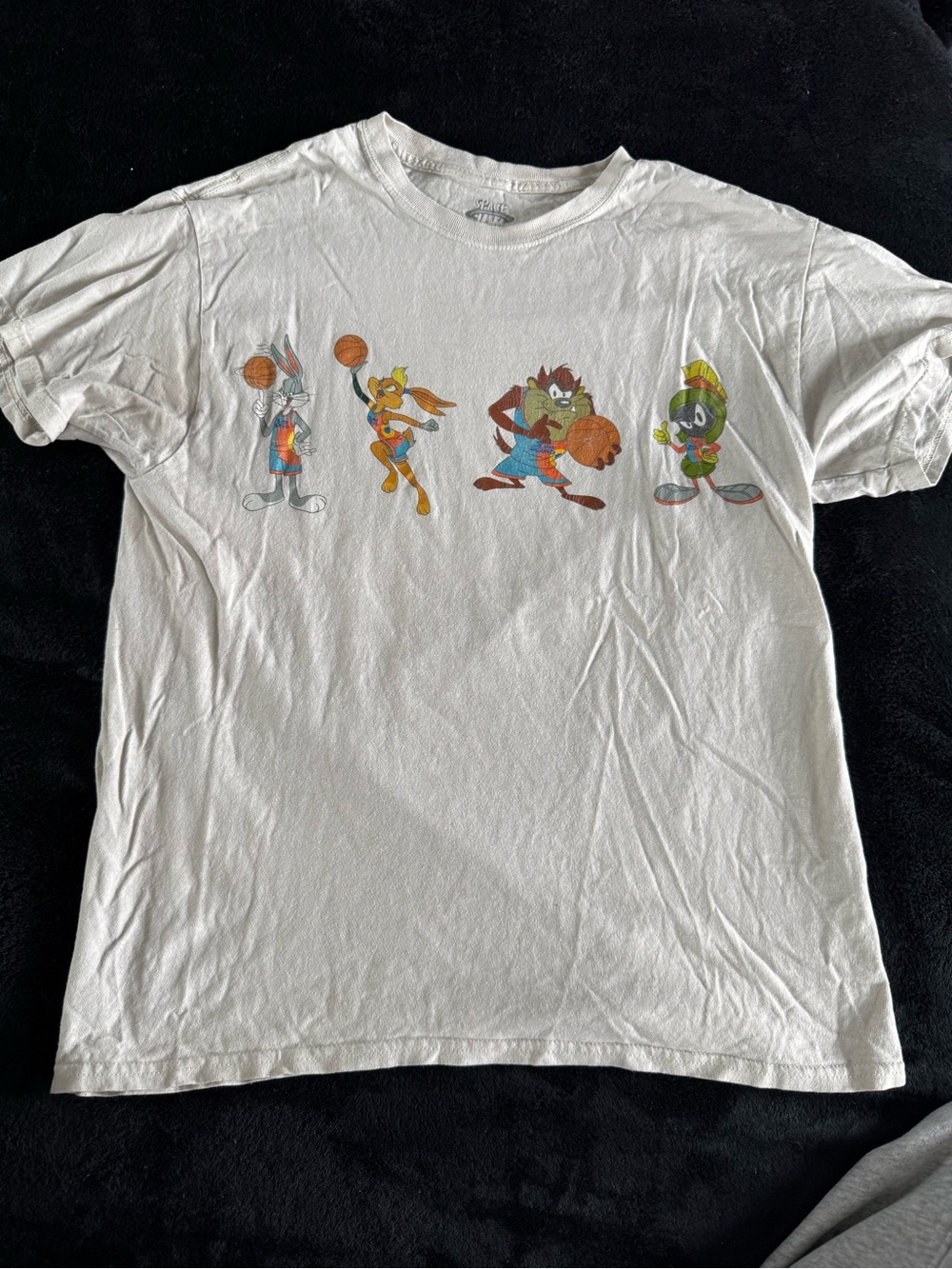 NBA White Cartoon Characters Short Sleeve Tee